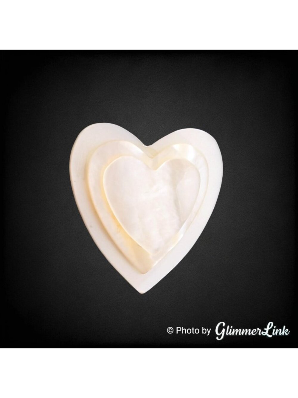 Vintage Mother of Pearl Layered Heart Brooch Pin